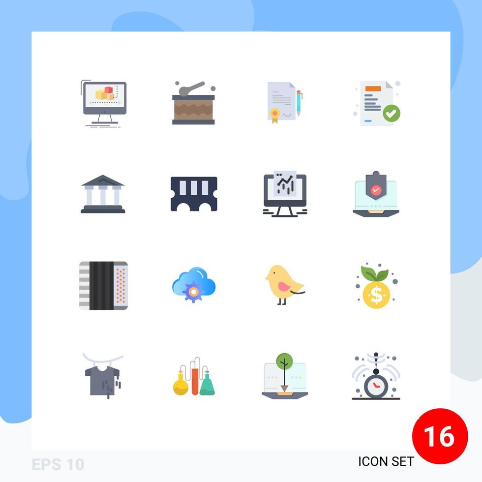 Set of 16 Modern UI Icons Symbols Signs for finance bank agrement medical report medical Editable Pack of Creative Vector Design Elements