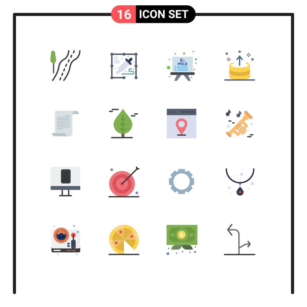 Set of 16 Vector Flat Colors on Grid for usa text formula file ui Editable Pack of Creative Vector Design Elements