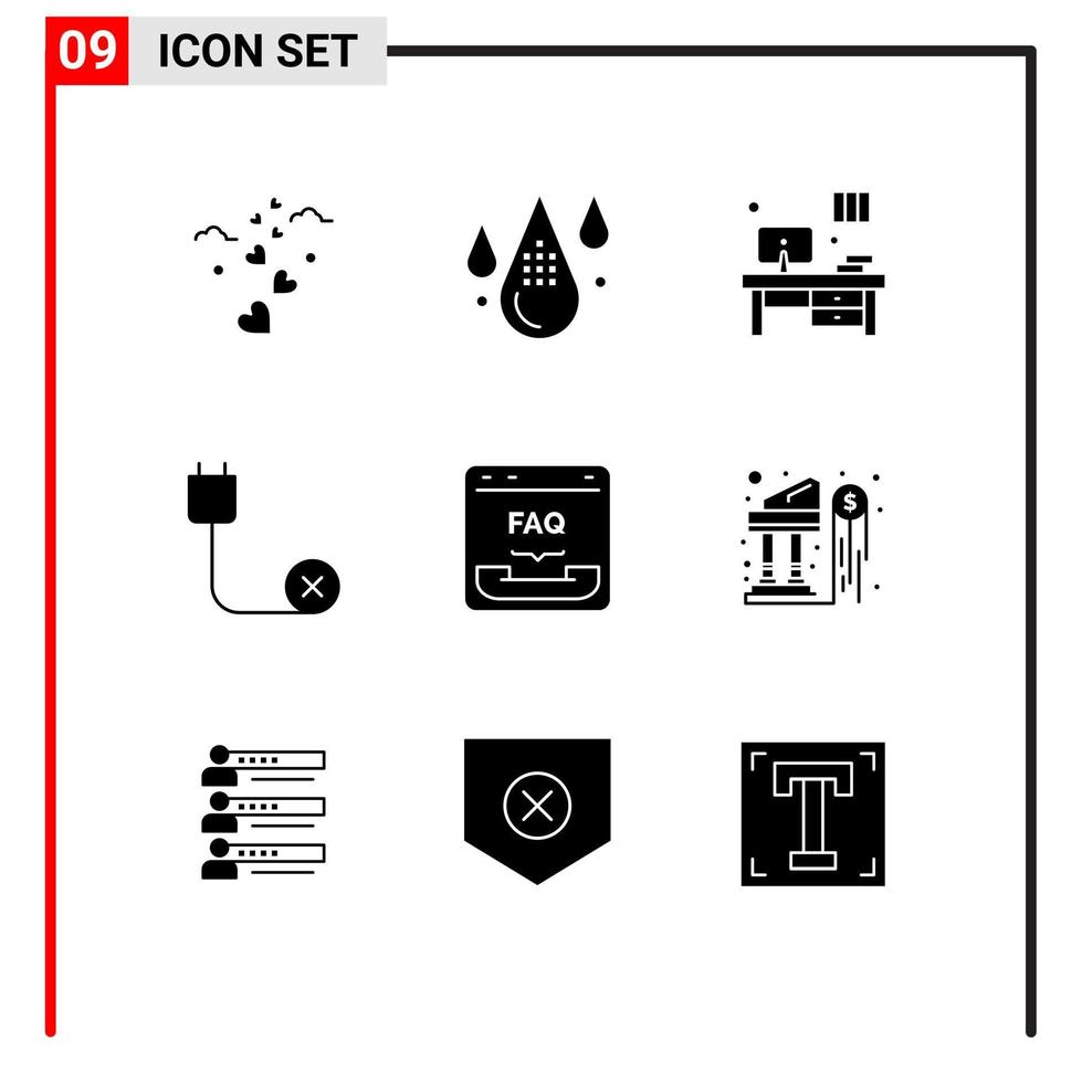 9 Creative Icons Modern Signs and Symbols of browser disconnected drop devices computers Editable Vector Design Elements