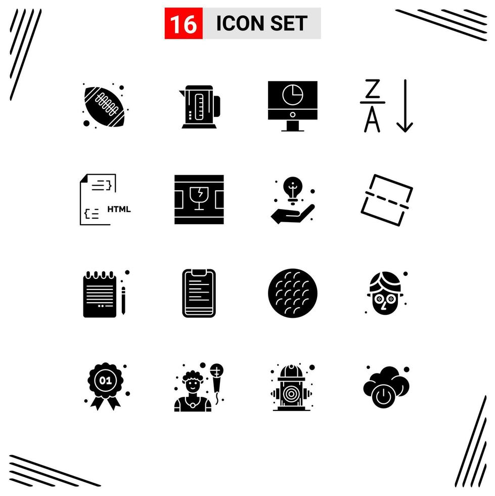 Modern Set of 16 Solid Glyphs and symbols such as develop sort computer order payments Editable Vector Design Elements