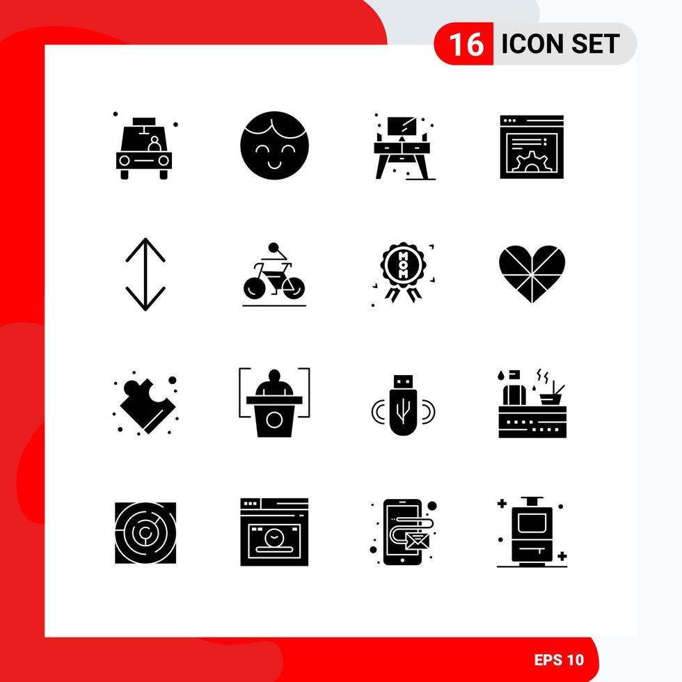 User Interface Pack of 16 Basic Solid Glyphs of scale arrow home web design Editable Vector Design Elements