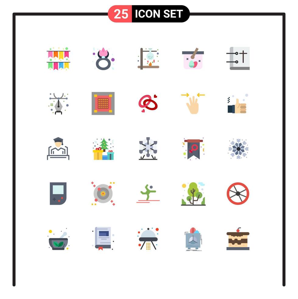 25 Flat Color concept for Websites Mobile and Apps bible egg chemical cart science Editable Vector Design Elements