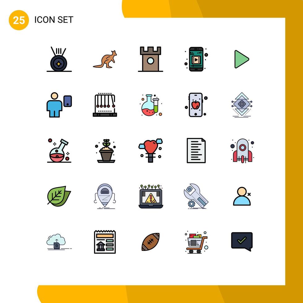 25 Creative Icons Modern Signs and Symbols of media mobile video ancient mobile media historic Editable Vector Design Elements
