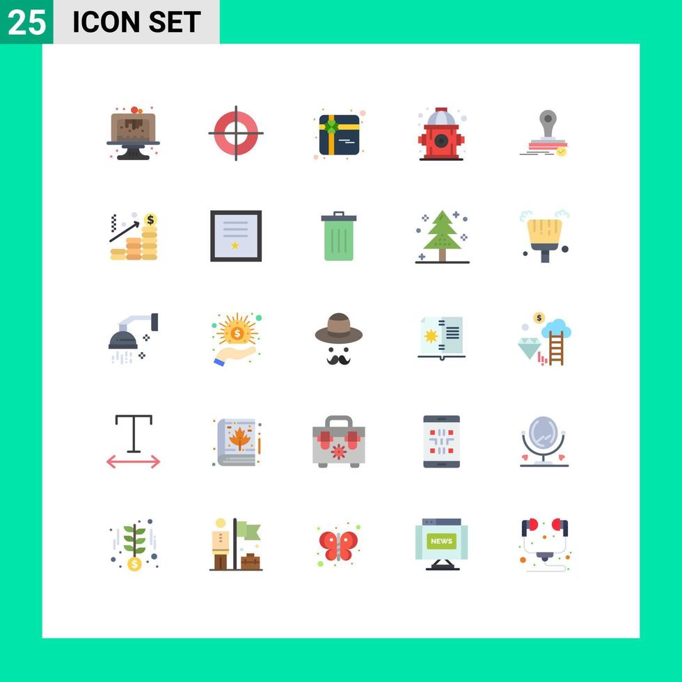 Group of 25 Flat Colors Signs and Symbols for analysis press shopping clone water Editable Vector Design Elements