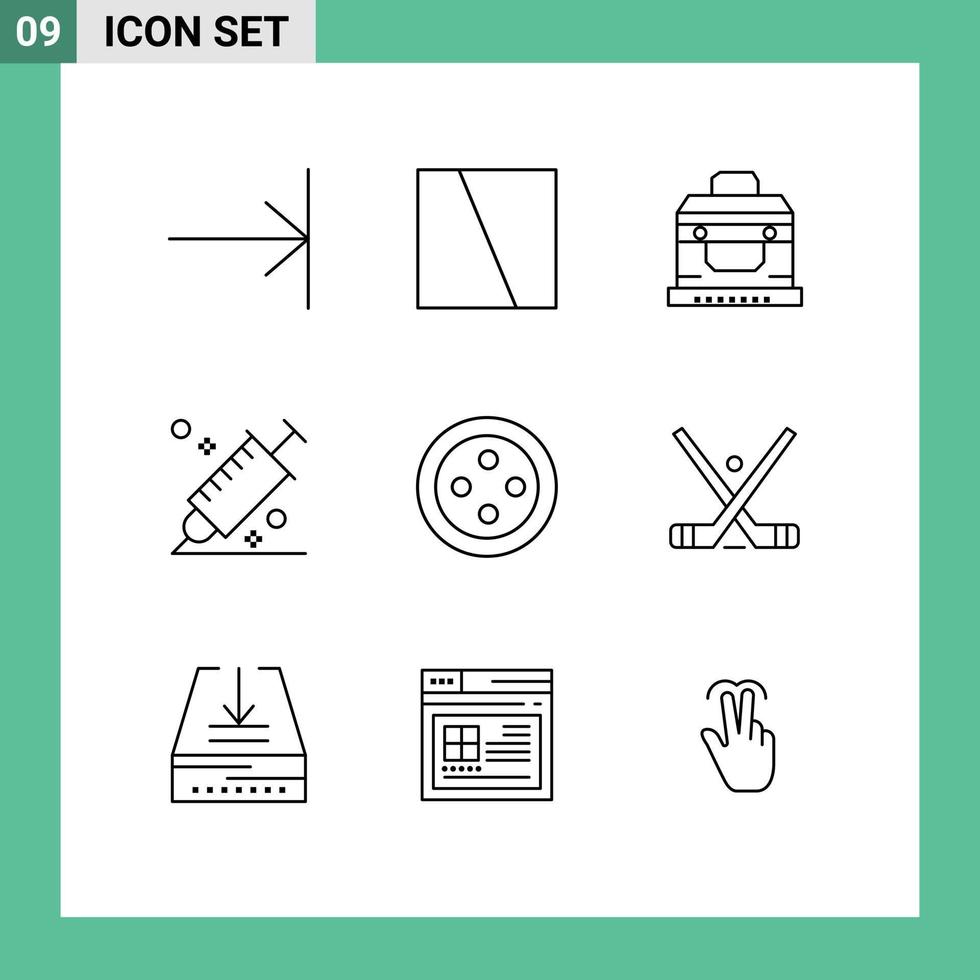 9 Thematic Vector Outlines and Editable Symbols of stud tool box picker colour Editable Vector Design Elements