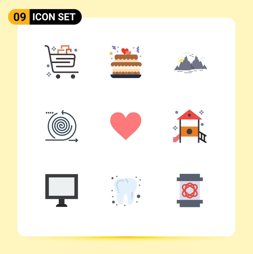 Set of 9 Modern UI Icons Symbols Signs for management cycles party business nature Editable Vector Design Elements