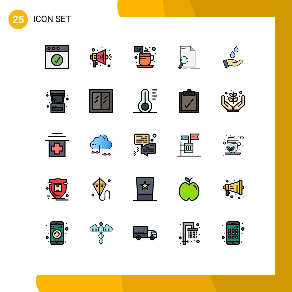 25 iconos creativos signos y símbolos modernos de energía purificada archivo de página de té elementos de diseño vectorial editables vector