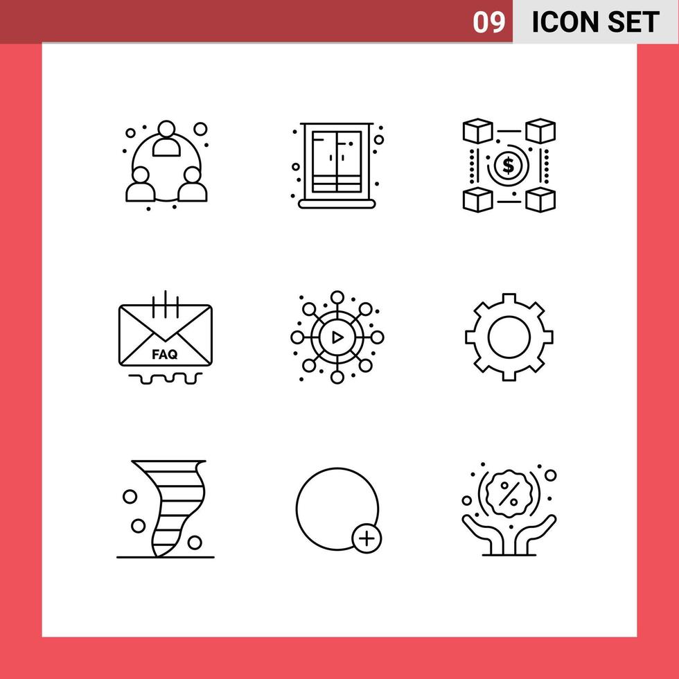 9 Thematic Vector Outlines and Editable Symbols of help contact home communication pp Editable Vector Design Elements
