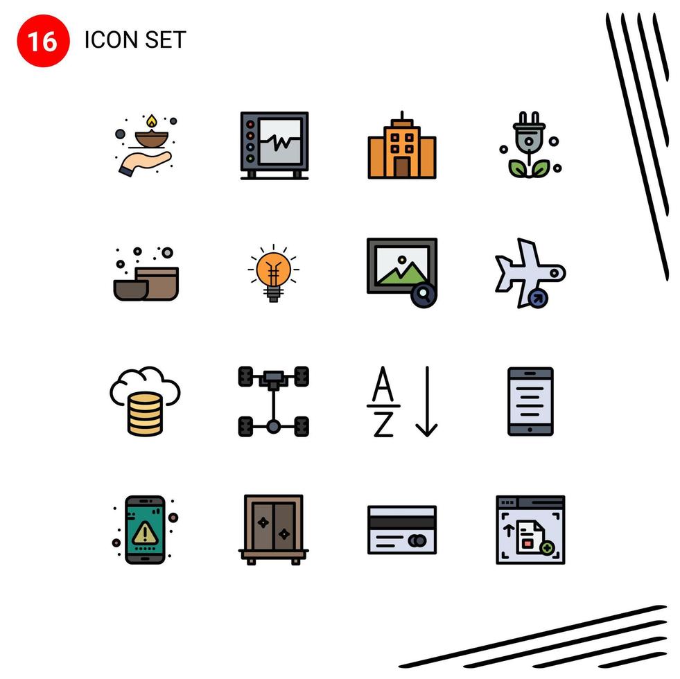 Set of 16 Modern UI Icons Symbols Signs for science tree medical plug office Editable Creative Vector Design Elements