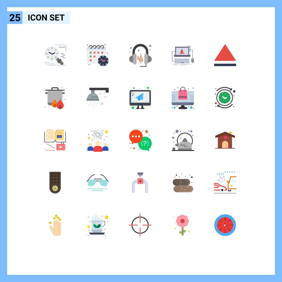 25 Creative Icons Modern Signs and Symbols of boil system headphone failure crash Editable Vector Design Elements