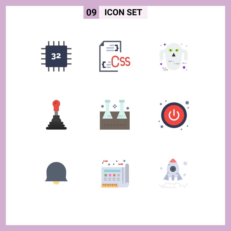 9 Creative Icons Modern Signs and Symbols of chemical flask auto development car halloween Editable Vector Design Elements