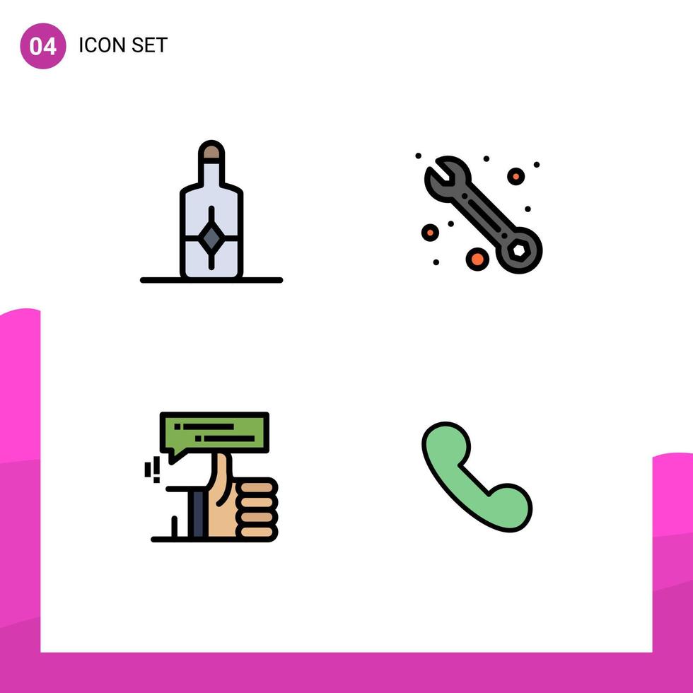 4 Creative Icons Modern Signs and Symbols of beach marketing customer finger phone Editable Vector Design Elements