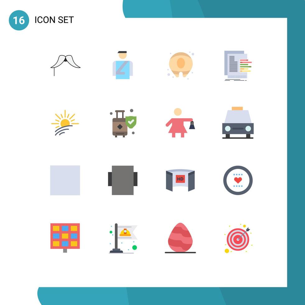 paquete de color plano de 16 símbolos universales de informes de brillo gráfico de servicio paquete editable de elementos creativos de diseño de vectores