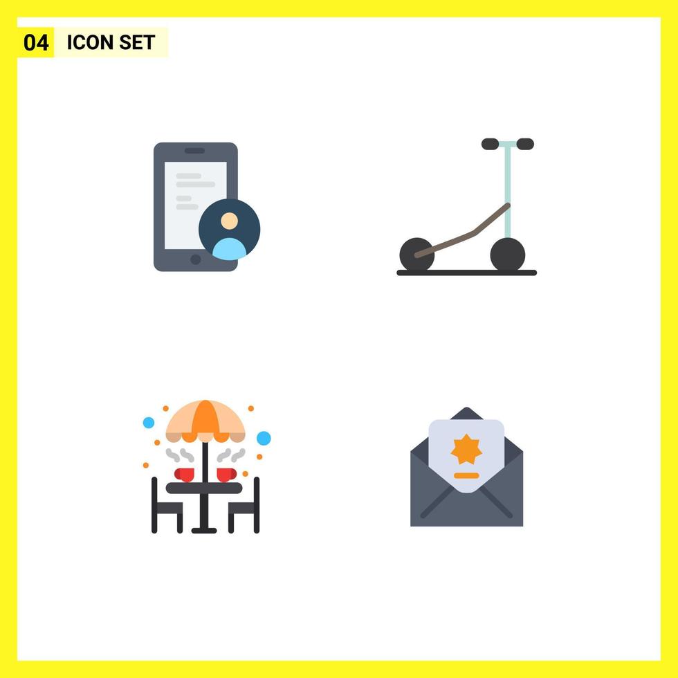 Modern Set of 4 Flat Icons and symbols such as gdpr furniture user transport umbrella Editable Vector Design Elements