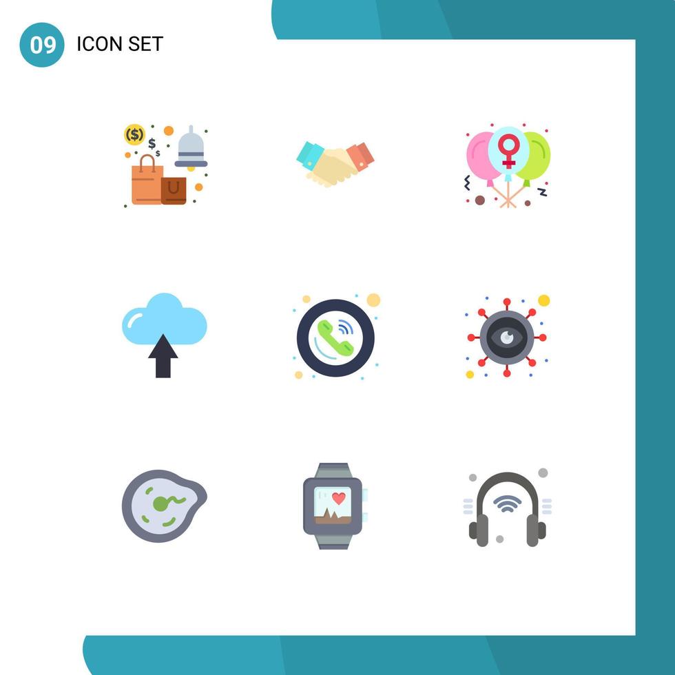 9 Flat Color concept for Websites Mobile and Apps up cloud business women heart Editable Vector Design Elements