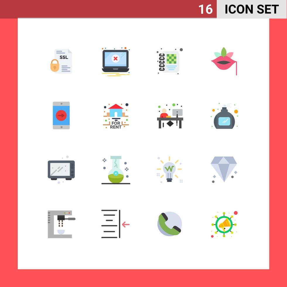 16 Universal Flat Colors Set for Web and Mobile Applications application rose warning plant lips Editable Pack of Creative Vector Design Elements