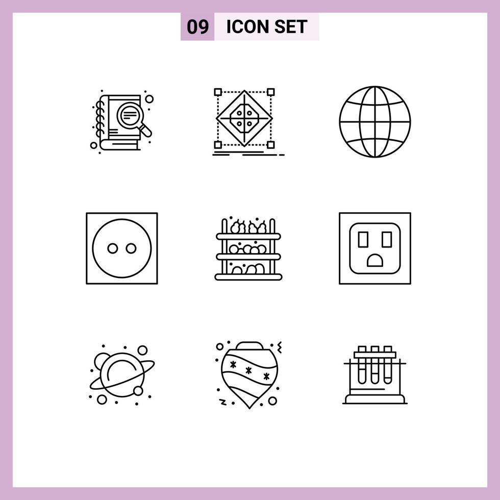 Modern Set of 9 Outlines and symbols such as shopping tumble dry preparation laundry care Editable Vector Design Elements