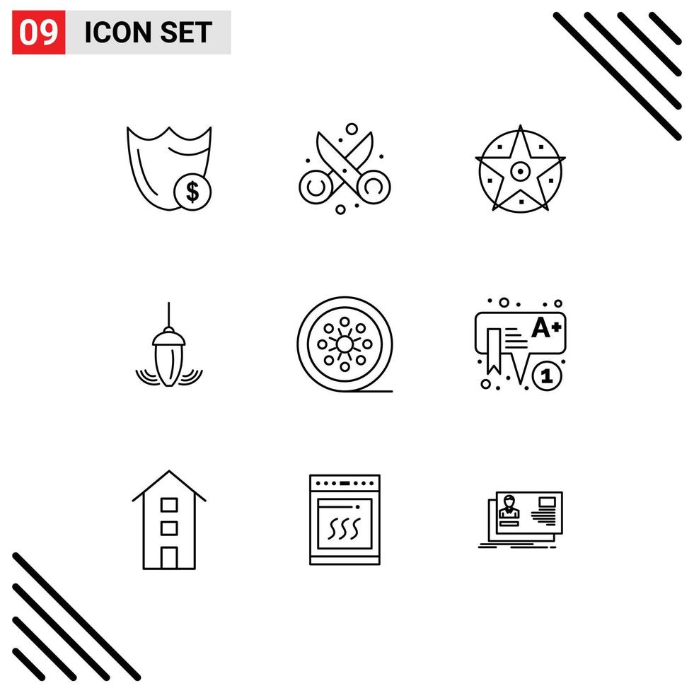 9 Thematic Vector Outlines and Editable Symbols of measurement sinker design star satanic Editable Vector Design Elements
