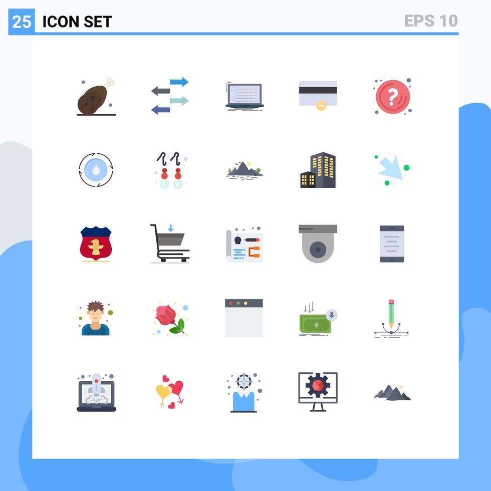Set of 25 Modern UI Icons Symbols Signs for help payments api money laptop Editable Vector Design Elements