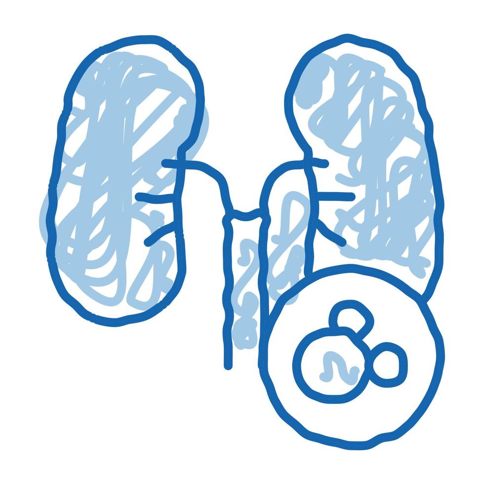 human lungs doodle icon hand drawn illustration vector