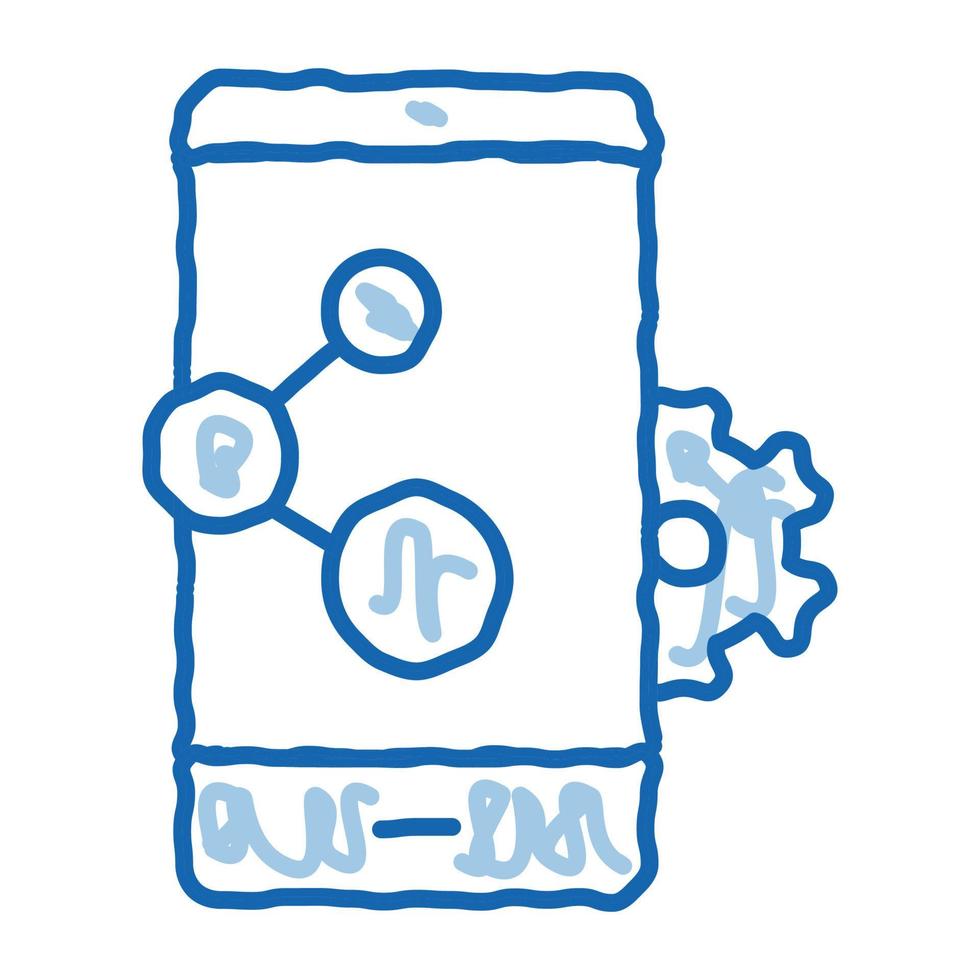 telephone settings doodle icon hand drawn illustration vector