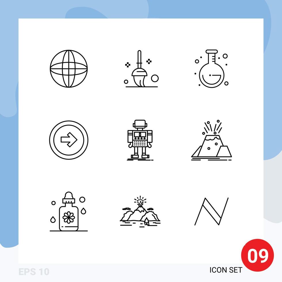 9 Creative Icons Modern Signs and Symbols of robotic machine back to school autonomous user interface Editable Vector Design Elements