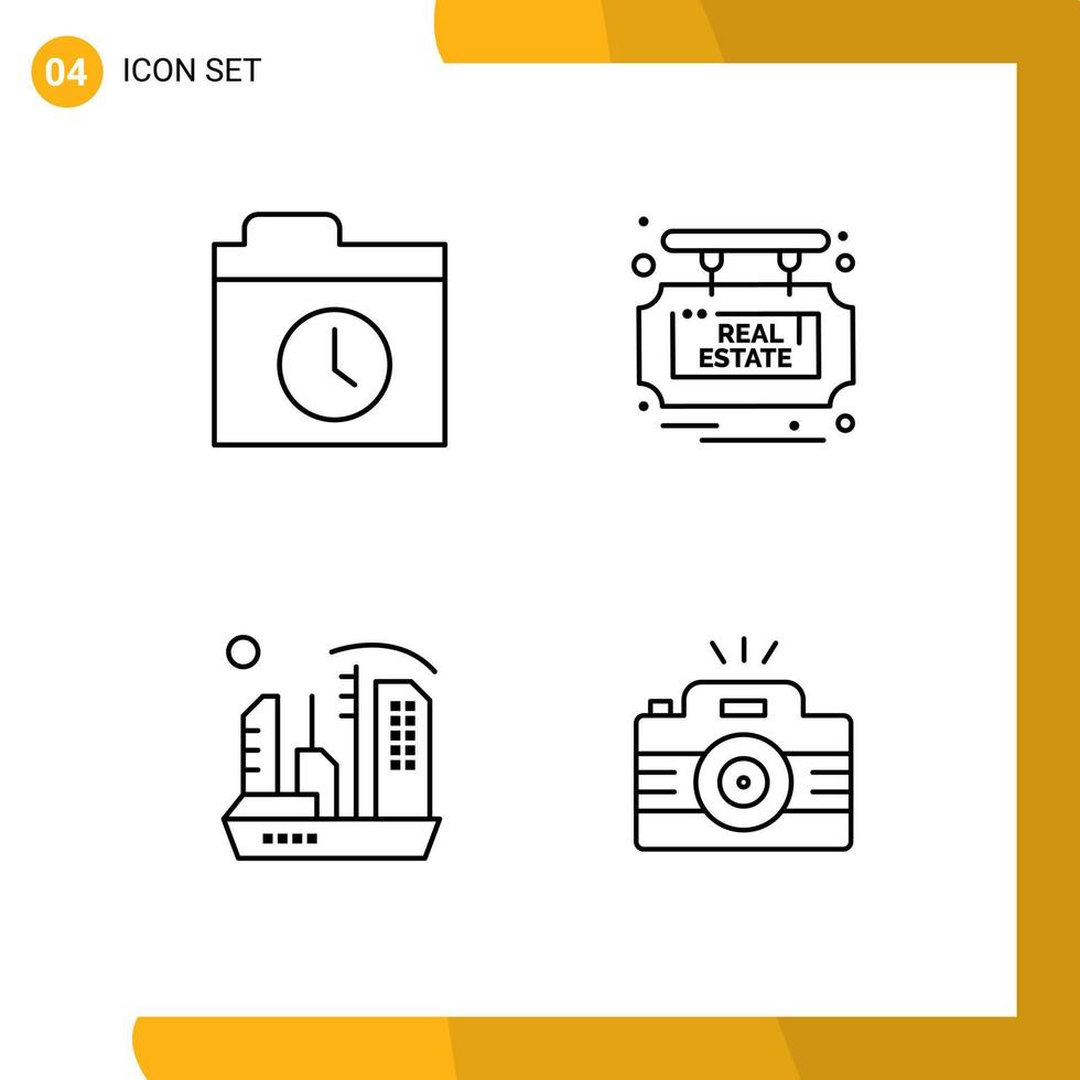 Set of 4 Modern UI Icons Symbols Signs for backup colony board sale expansion Editable Vector Design Elements