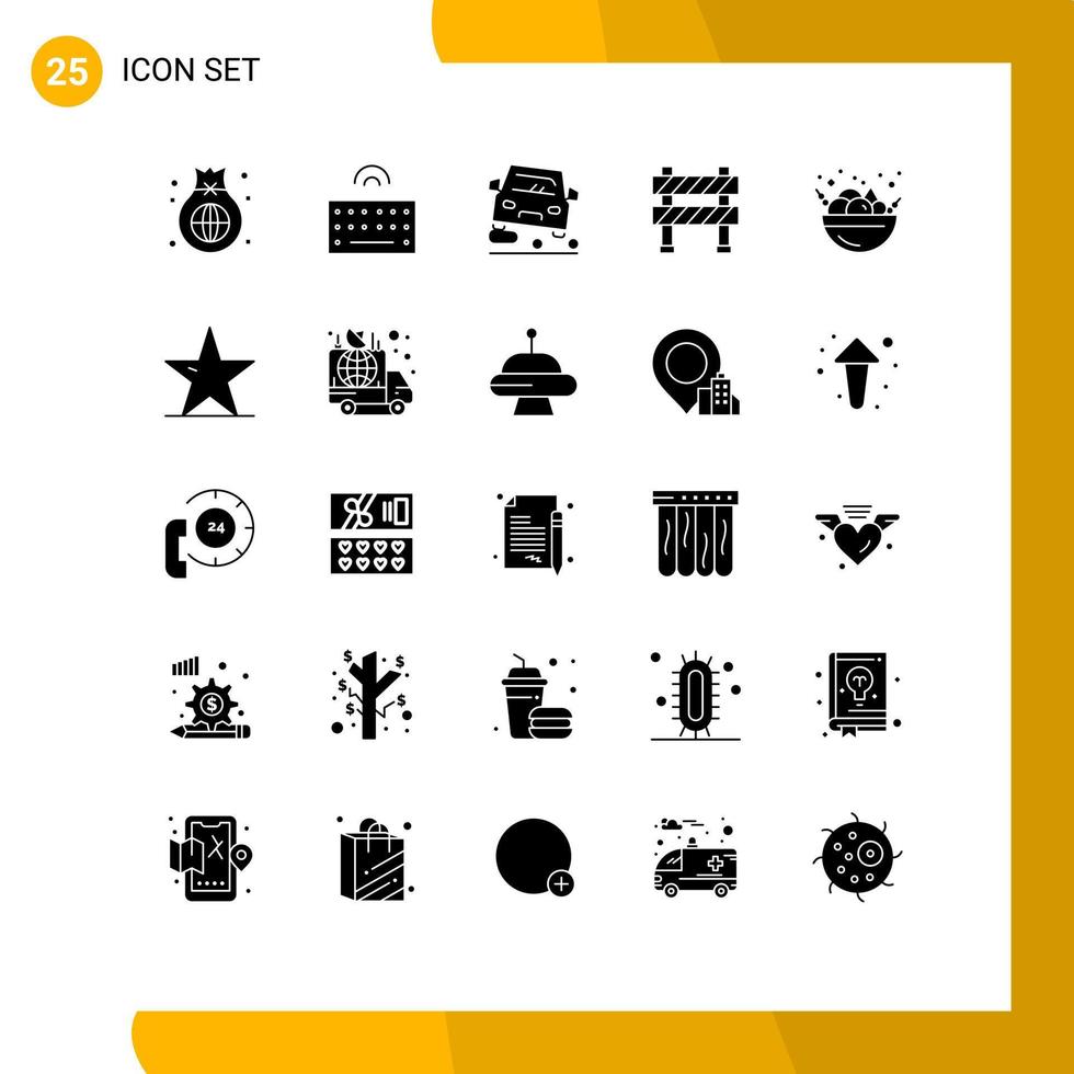 25 Creative Icons Modern Signs and Symbols of under construction construction barrier wireless boundary jam Editable Vector Design Elements