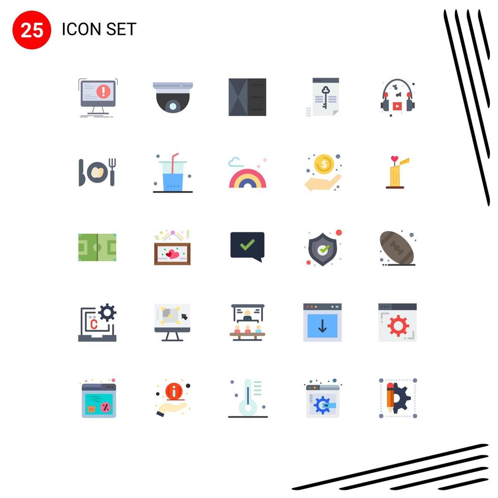 Stock Vector Icon Pack of 25 Line Signs and Symbols for key secure security file man Editable Vector Design Elements