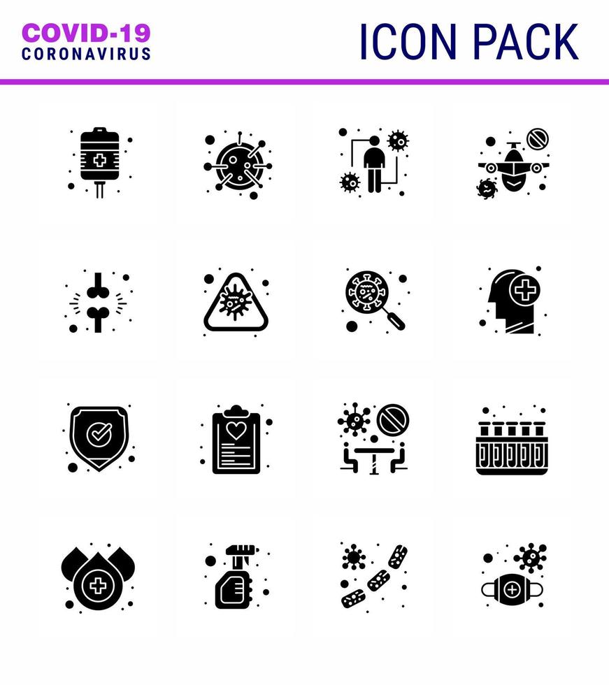 25 Coronavirus Emergency Iconset Blue Design such as warning prohibit microorganism plane intect viral coronavirus 2019nov disease Vector Design Elements