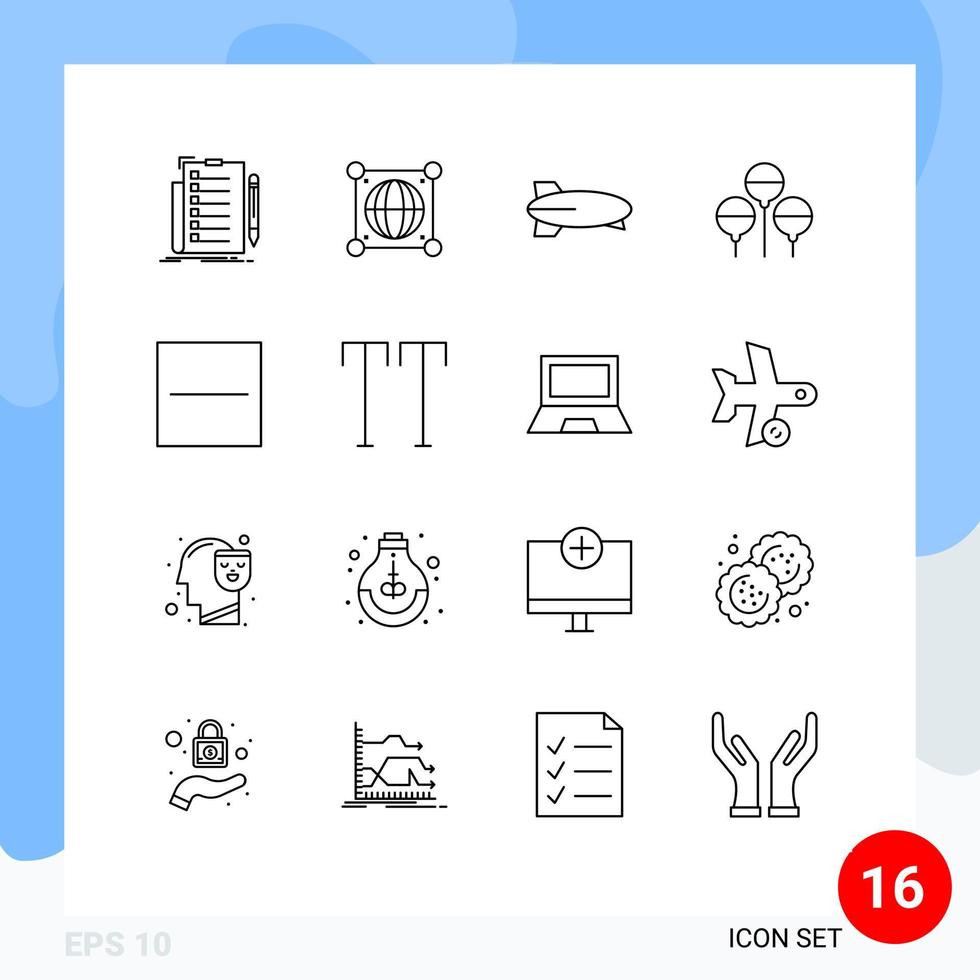 Set of 16 Modern UI Icons Symbols Signs for delete holiday scince easter vehicles Editable Vector Design Elements