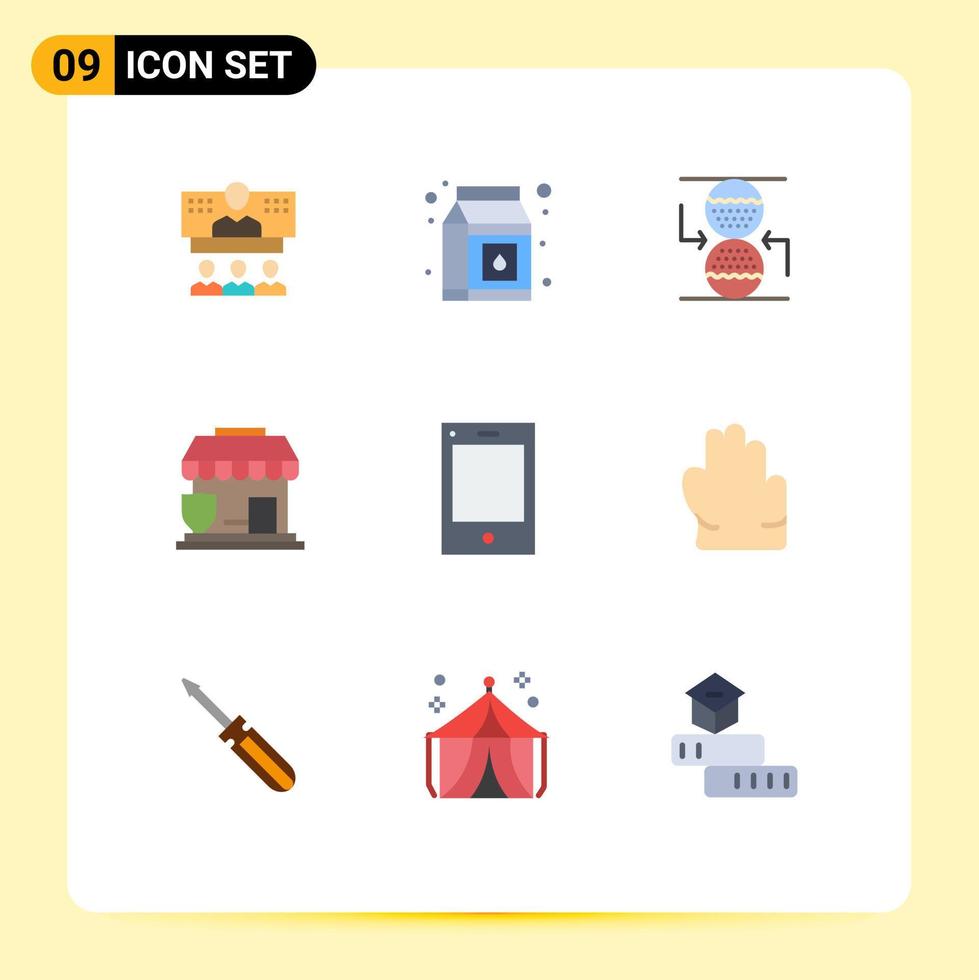 Modern Set of 9 Flat Colors and symbols such as devices security pack protection sandclock Editable Vector Design Elements