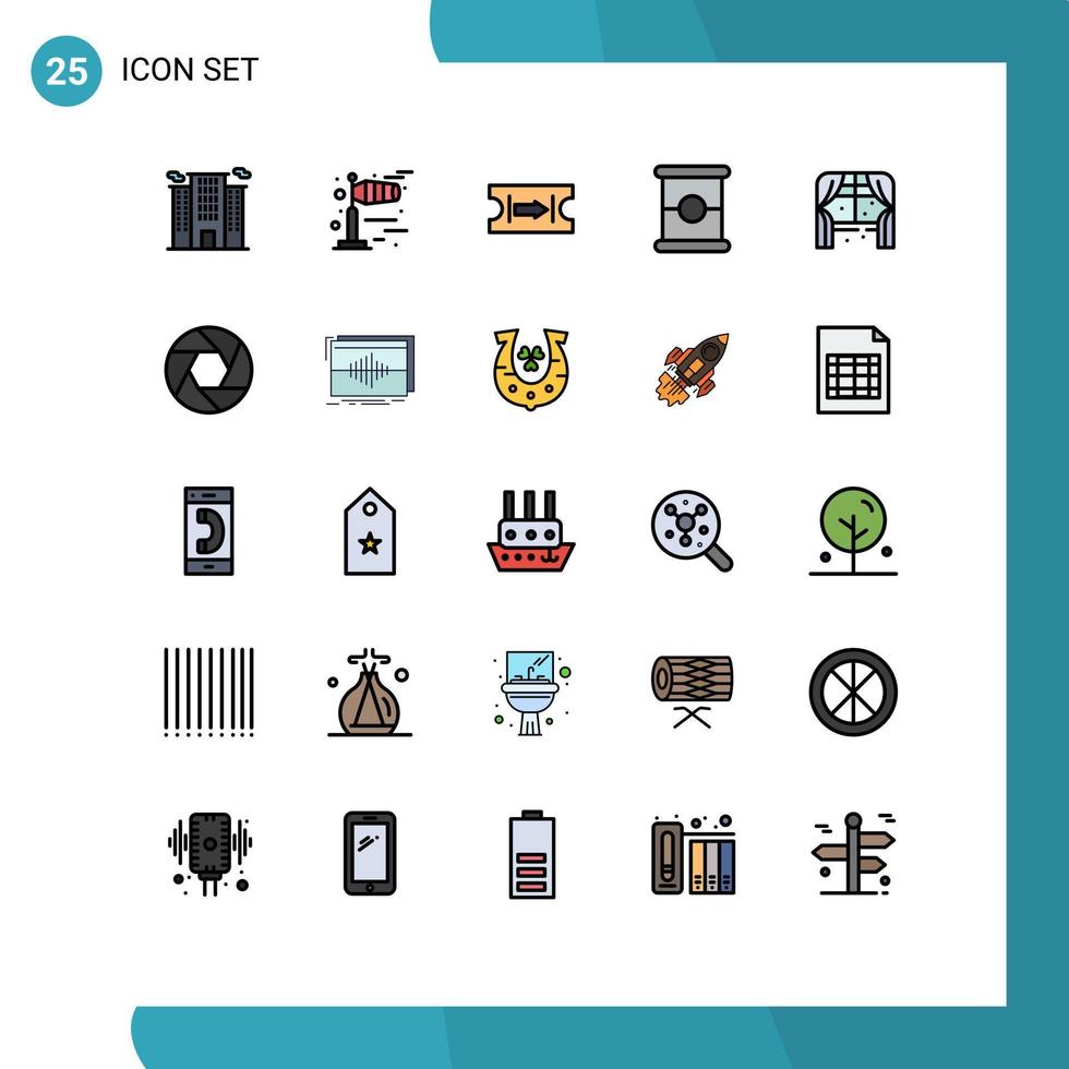 conjunto de 25 iconos de ui modernos símbolos signos para apertura flecha viva inicio spam elementos de diseño vectorial editables vector