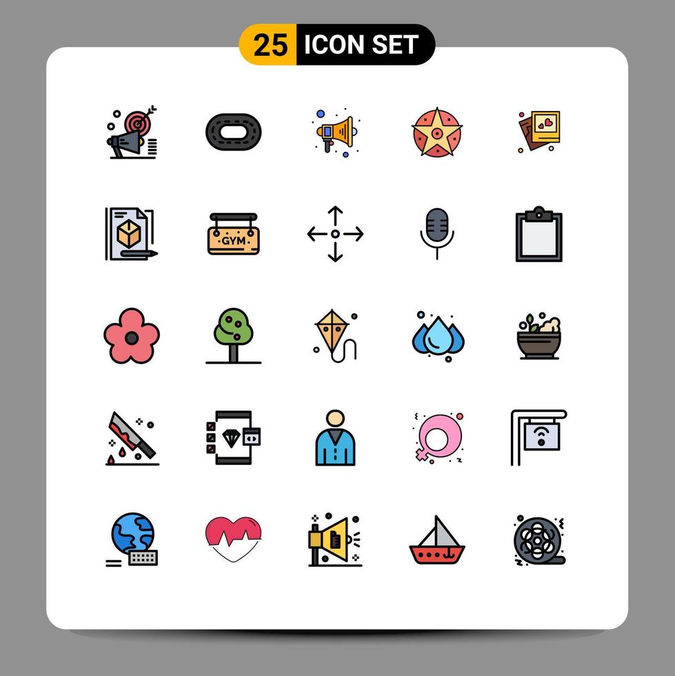 Set of 25 Modern UI Icons Symbols Signs for love star campaign project pentacle Editable Vector Design Elements