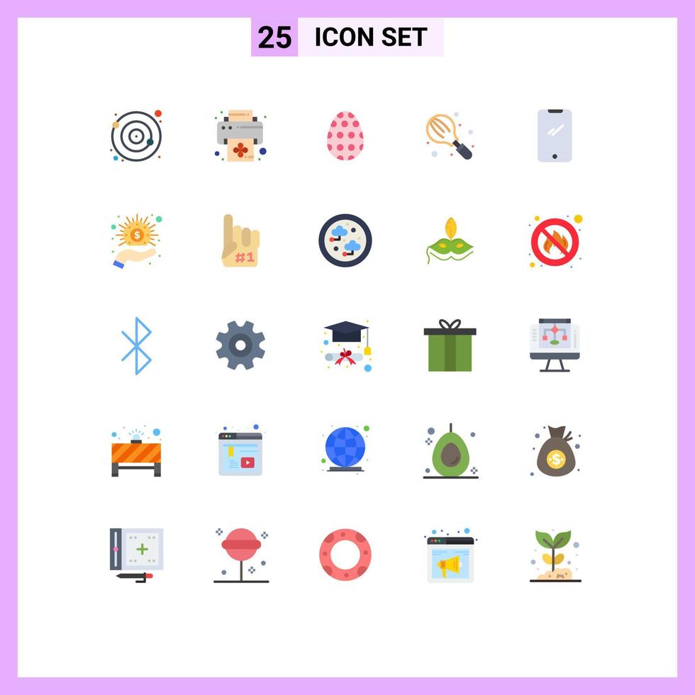 Set of 25 Modern UI Icons Symbols Signs for smart phone mixer easter kitchen cooking Editable Vector Design Elements