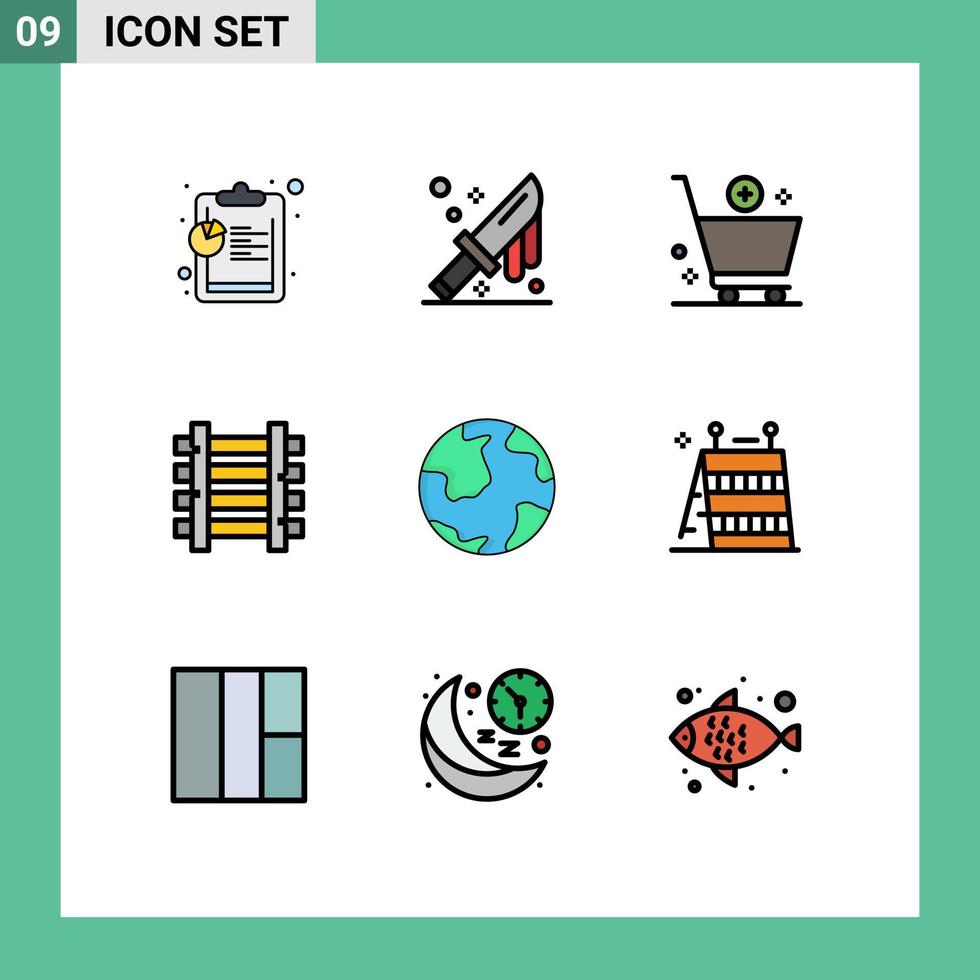 9 Creative Icons Modern Signs and Symbols of globe transportation buy train railways Editable Vector Design Elements