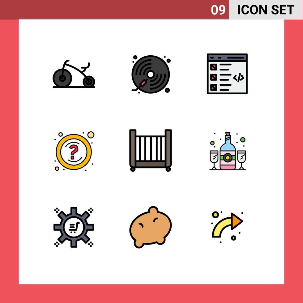 9 Creative Icons Modern Signs and Symbols of baby questions check question list Editable Vector Design Elements