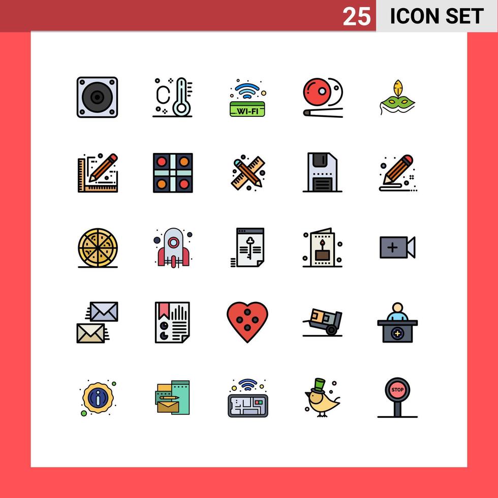 25 Creative Icons Modern Signs and Symbols of architect venetian wifi costume sports Editable Vector Design Elements