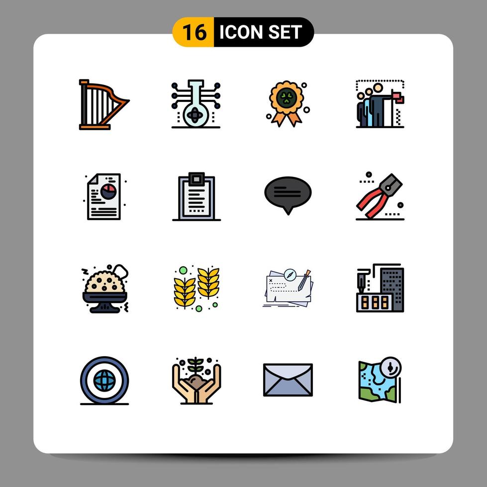 Set of 16 Modern UI Icons Symbols Signs for position win science team ireland Editable Creative Vector Design Elements
