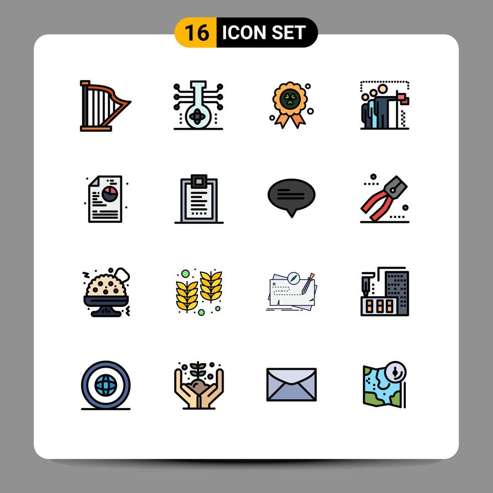 Set of 16 Modern UI Icons Symbols Signs for position win science team ireland Editable Creative Vector Design Elements