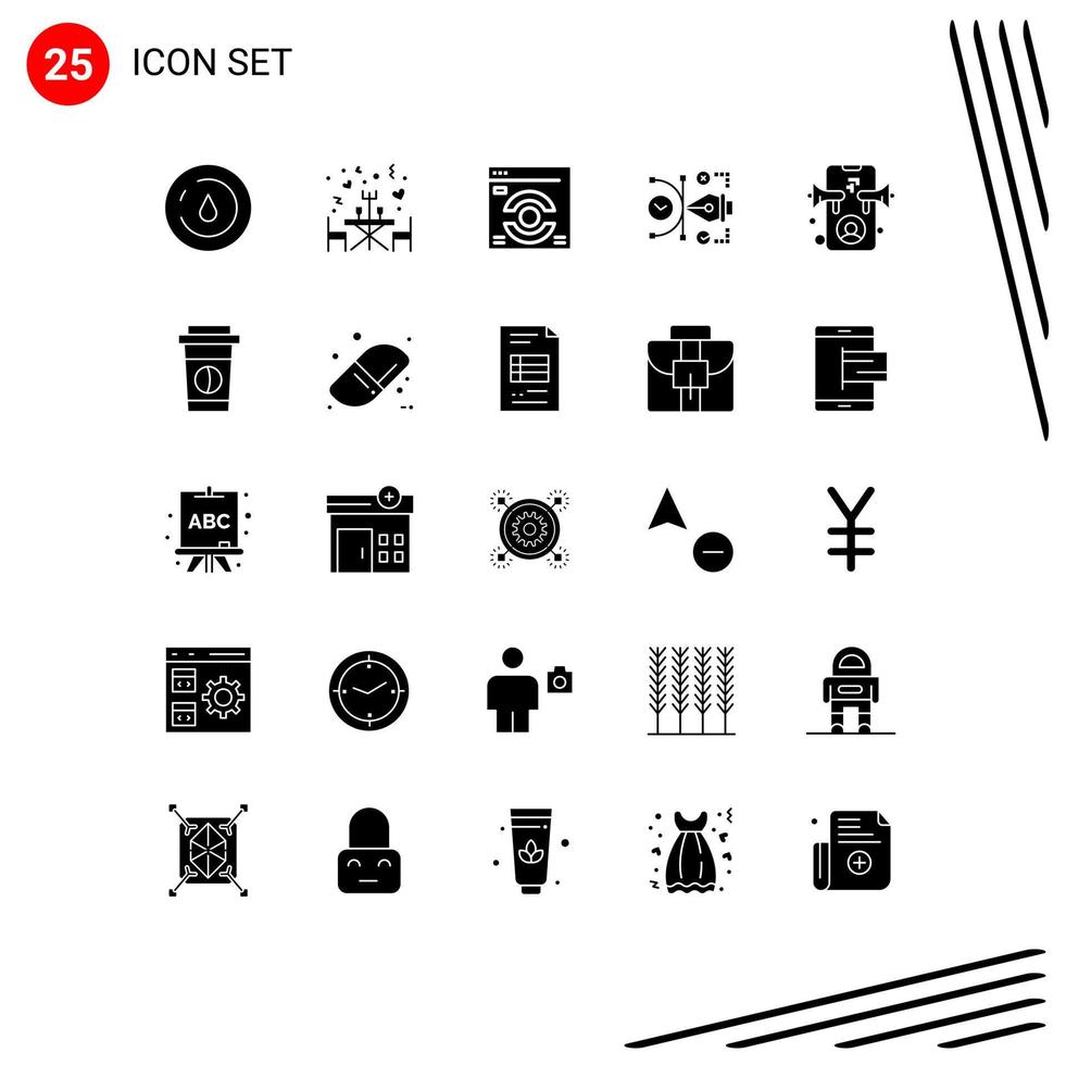 conjunto de 25 iconos modernos de ui símbolos signos para publicidad página web editable vector digital elementos de diseño vectorial editables