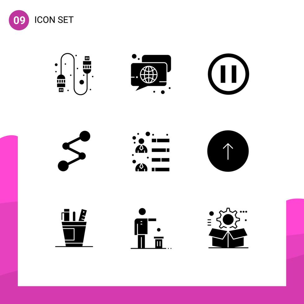 User Interface Pack of 9 Basic Solid Glyphs of growth businessman media crypto currency coin Editable Vector Design Elements