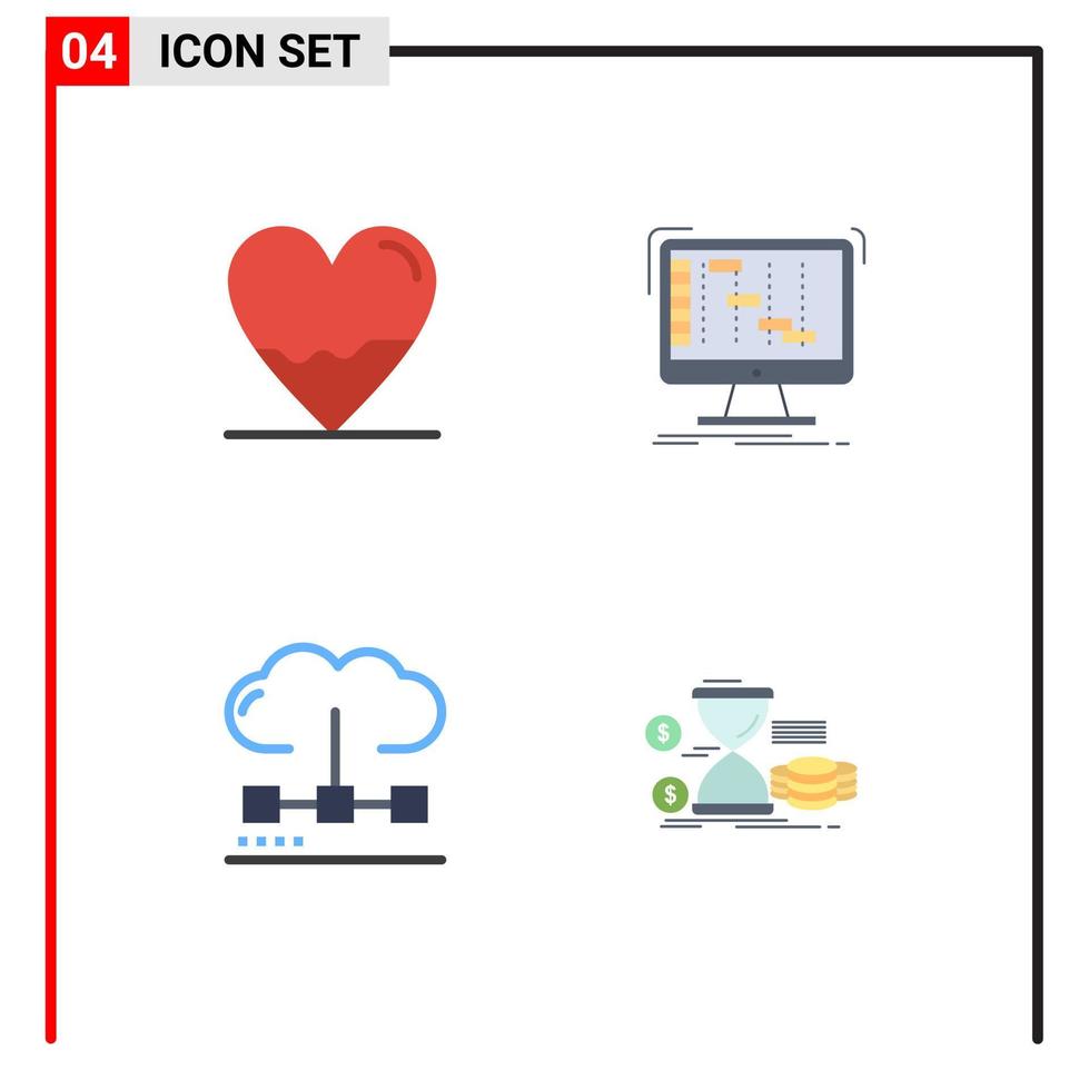 4 Thematic Vector Flat Icons and Editable Symbols of beat sequencer lab application computing Editable Vector Design Elements