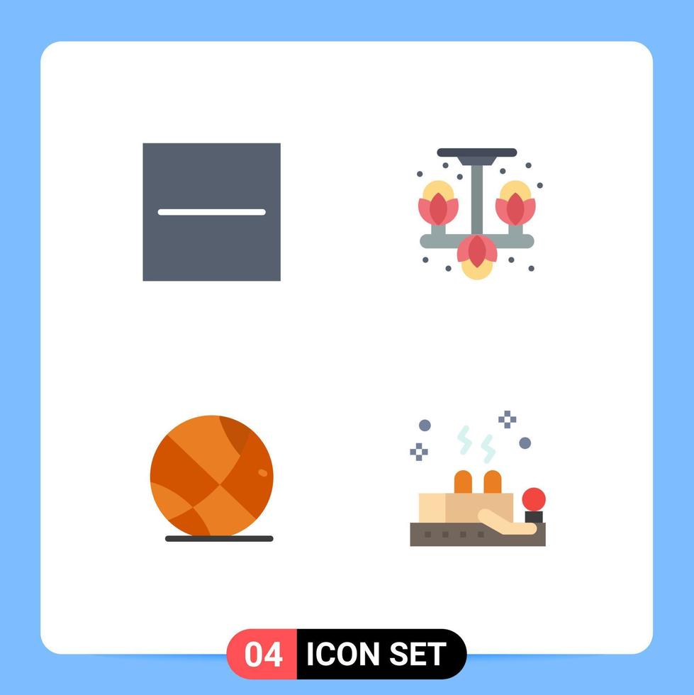 Group of 4 Modern Flat Icons Set for close gym minus clothes cupping Editable Vector Design Elements