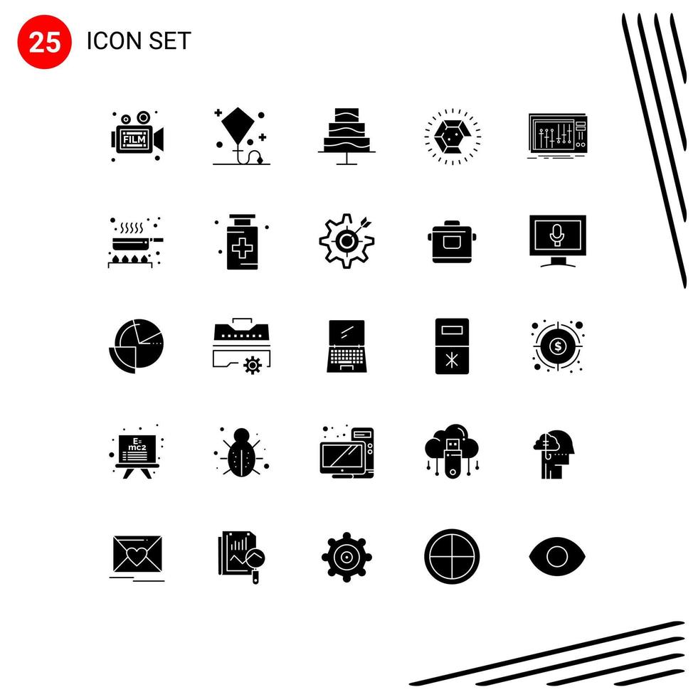 25 User Interface Solid Glyph Pack of modern Signs and Symbols of console ring summer jewelry photo Editable Vector Design Elements