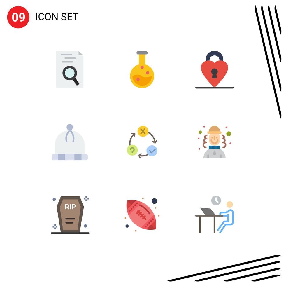 Set of 9 Modern UI Icons Symbols Signs for harlequin organization private issues daily Editable Vector Design Elements