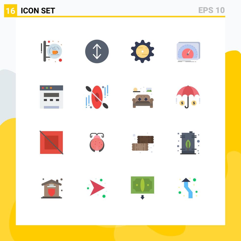 Pack of 16 Modern Flat Colors Signs and Symbols for Web Print Media such as website internet cap test device Editable Pack of Creative Vector Design Elements