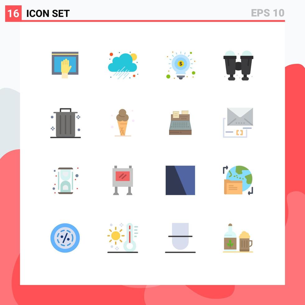 16 Creative Icons Modern Signs and Symbols of office business idea travel binoculars Editable Pack of Creative Vector Design Elements