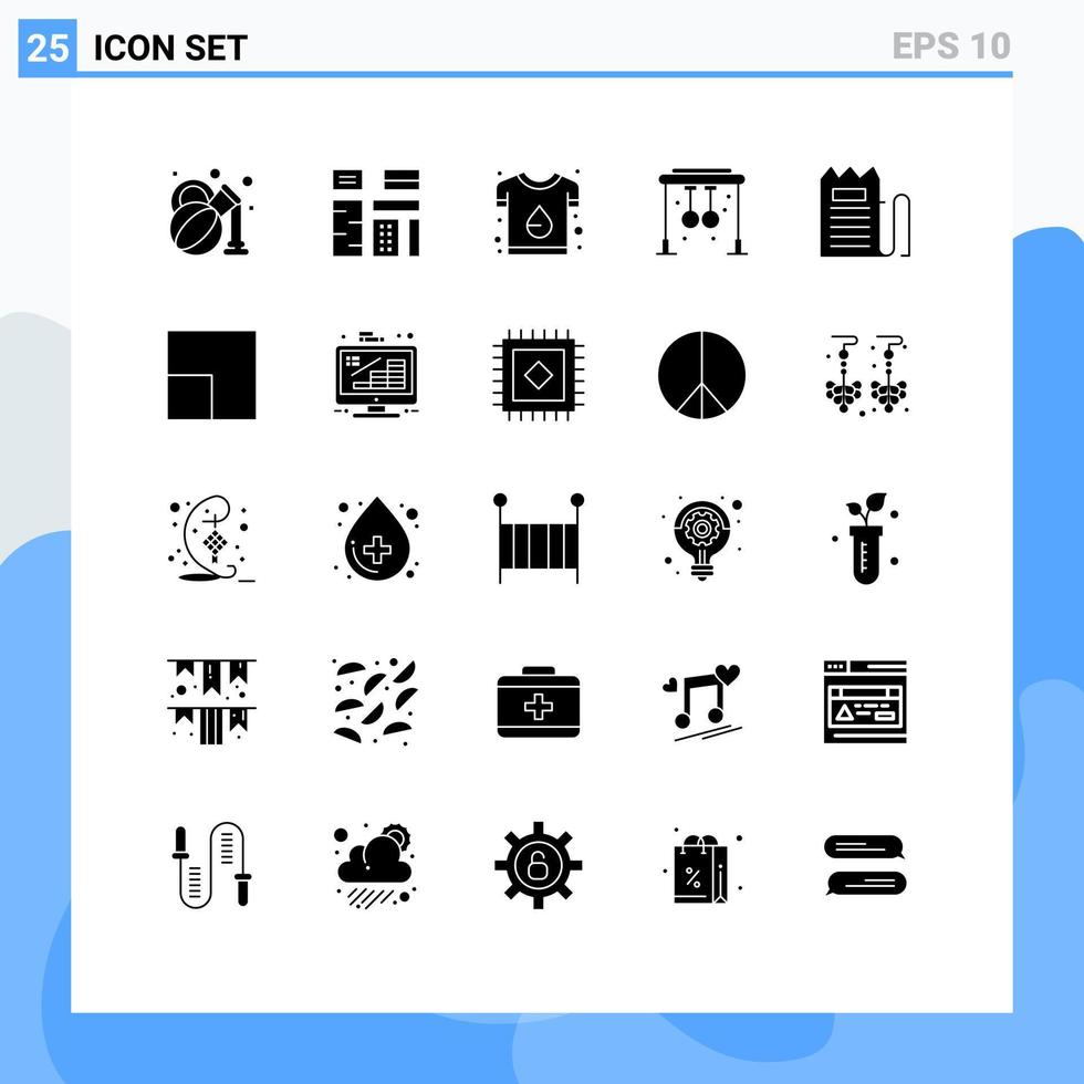 Stock Vector Icon Pack of 25 Line Signs and Symbols for checkout gym brand fitness tshirt Editable Vector Design Elements