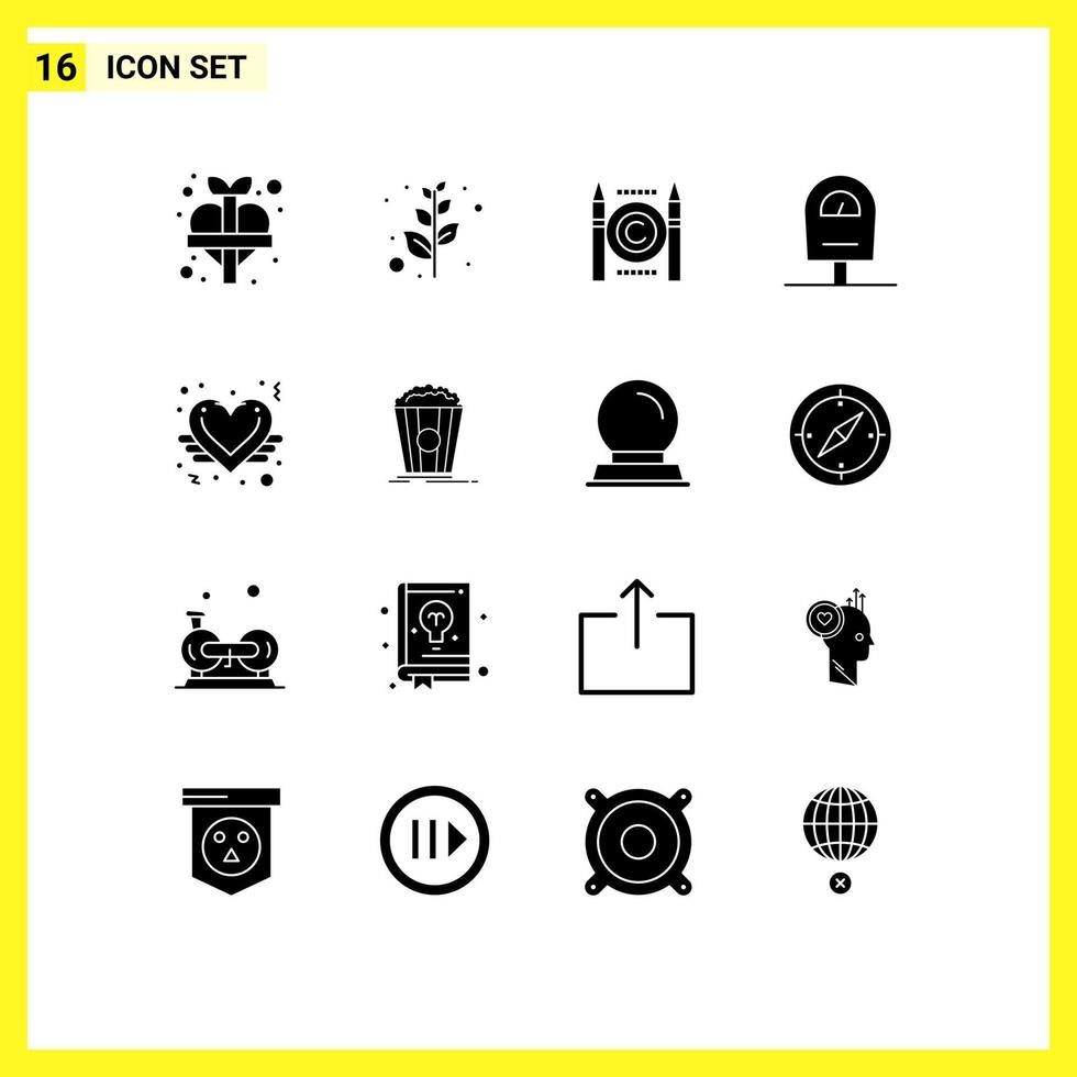 paquete de iconos de vectores de stock de 16 signos y símbolos de línea para amor corazón conflicto amor ángel medidor elementos de diseño de vectores editables